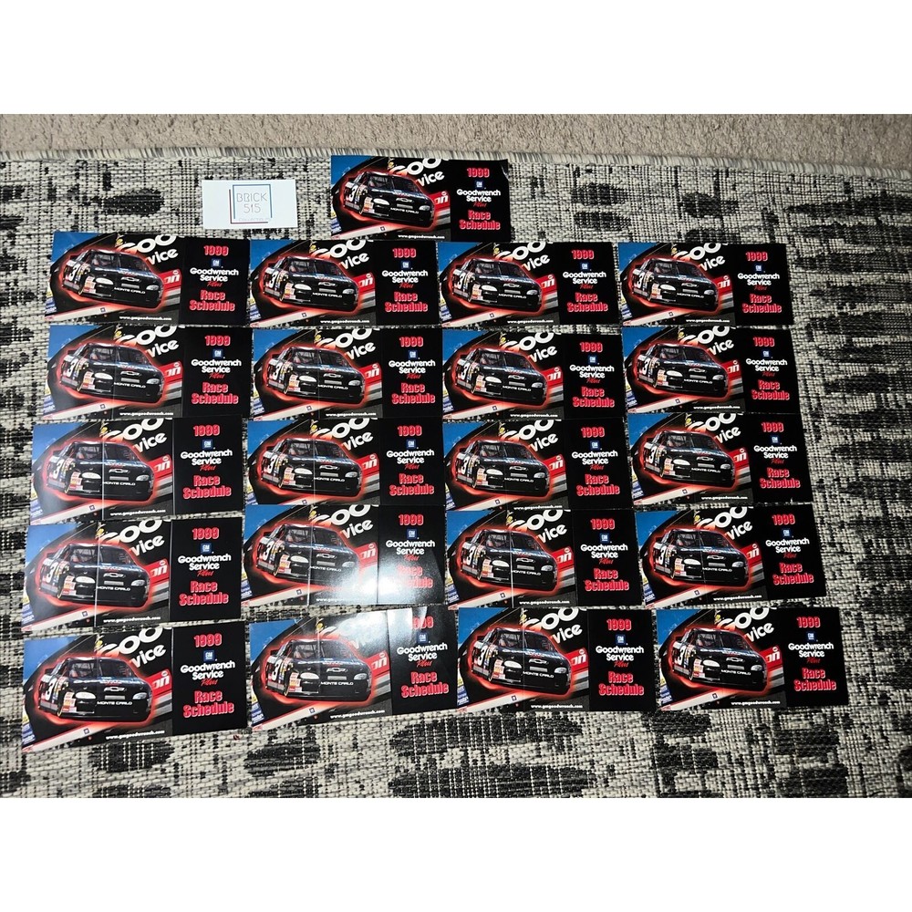 1999 NASCAR Dale Earnhardt No. 3 GM Goodwrench Race Schedules (21 In Total)